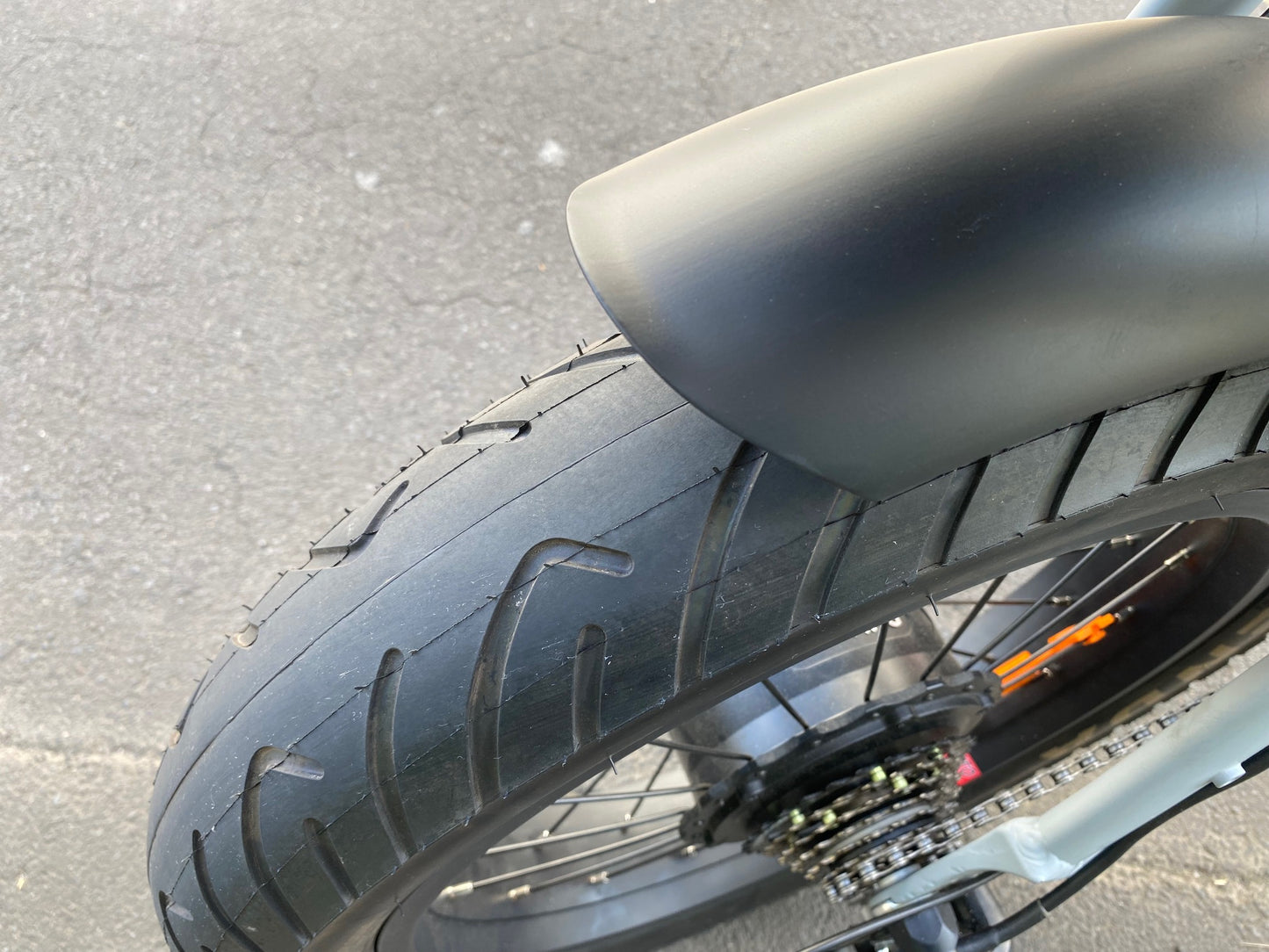 Super 73 Matt Black, Papaya Orange or Nardo Grey Apache Electric Bike from Boostbikes with 20 x 4 STREET Tyres