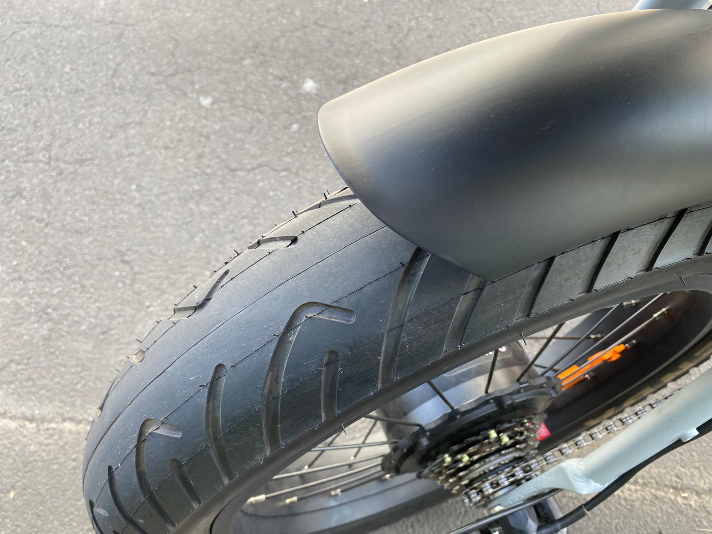 Super 73 Matt Black, Papaya Orange or Nardo Grey Apache Electric Bike  from Boostbikes with 20  x 4 STREET Tyres