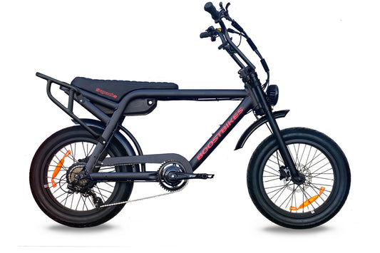 The Apache Electric Bike combines a great look, a comfortable riding position with quality components and manufacturing. From Boostbikes