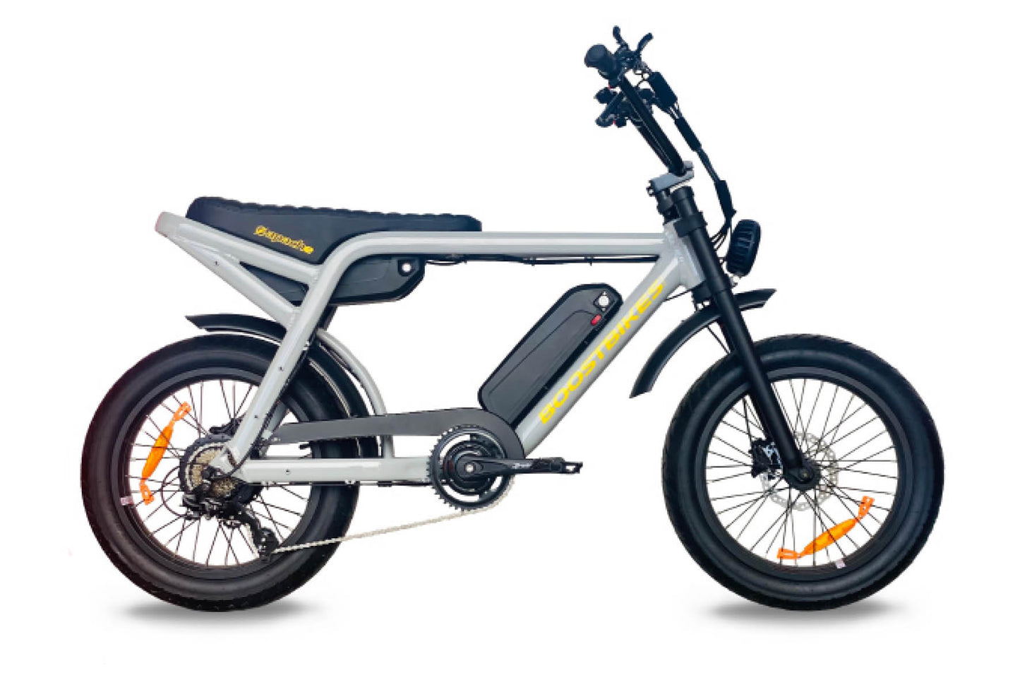 Super 73 Matt Black, Papaya Orange or Nardo Grey Apache Electric Bike  from Boostbikes with DUAL BATTERIES