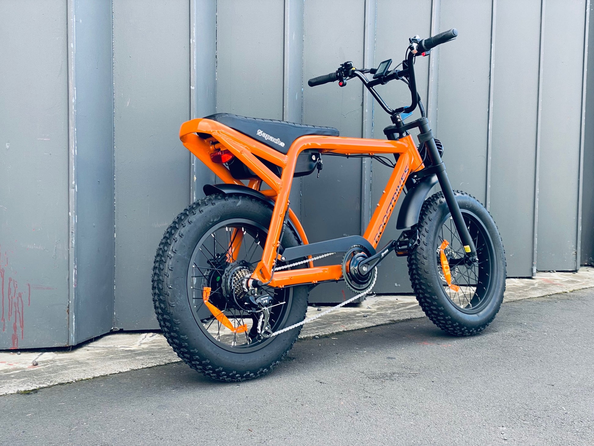 Apache Electric Bike. The ultimate go anywhere neighbourhood explorer in Awesome Papaya Orange