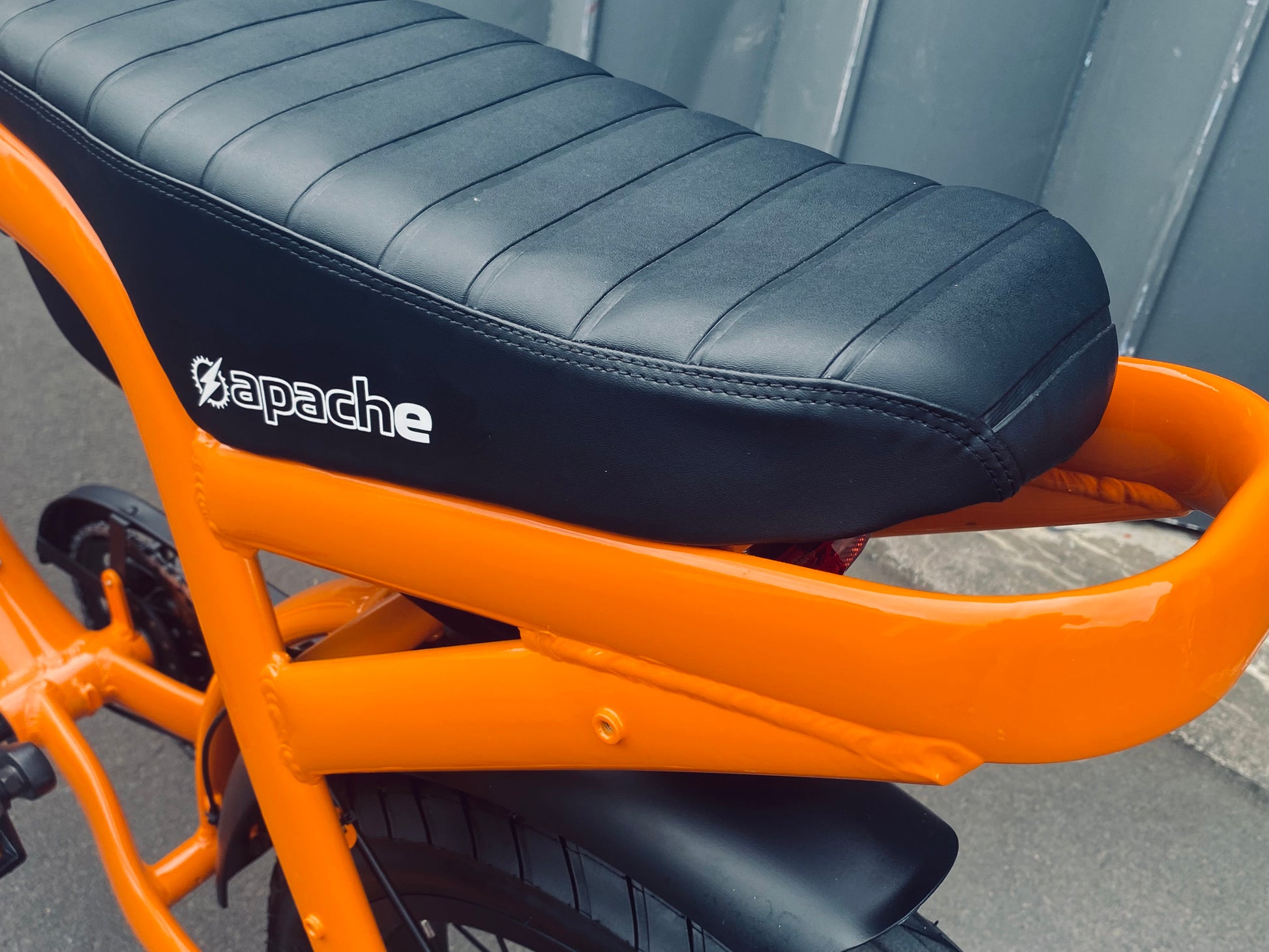 The Apache Electric Bike  combines a great look, Chopper style seat with a comfortable riding position with quality components and manufacturing. From Boostbikes 